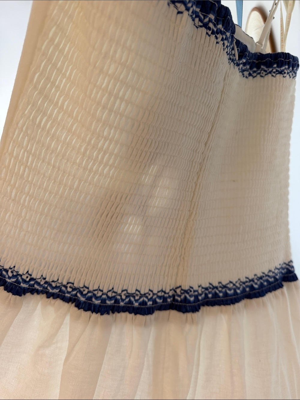 FARM Rio White Midi Dress with Blue Floral Embroidery - Picture 8 of 9